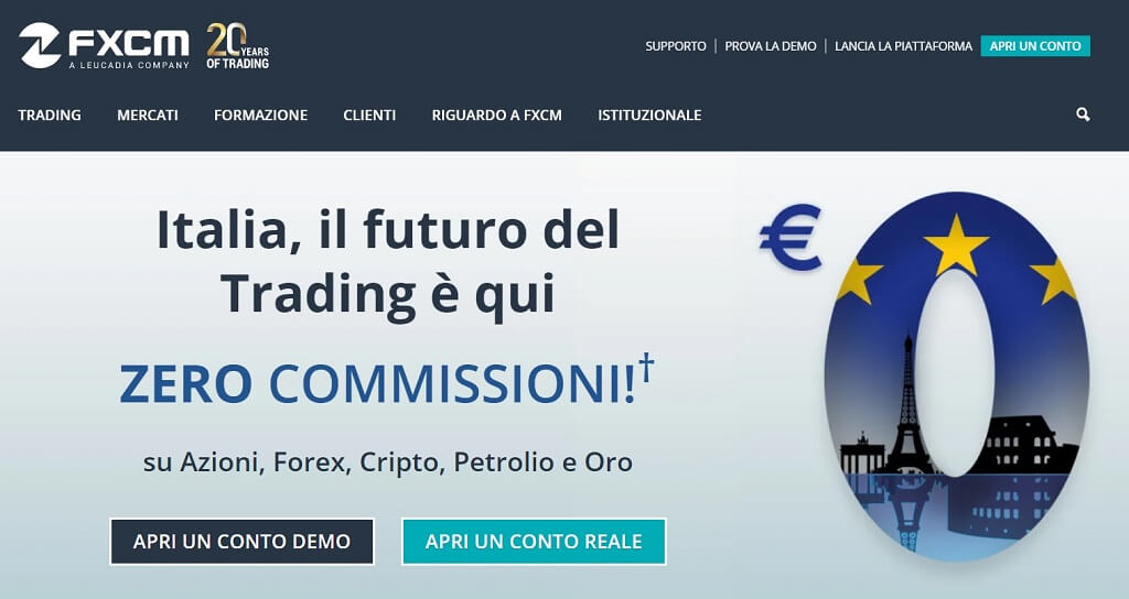 homepage principale di fxcm