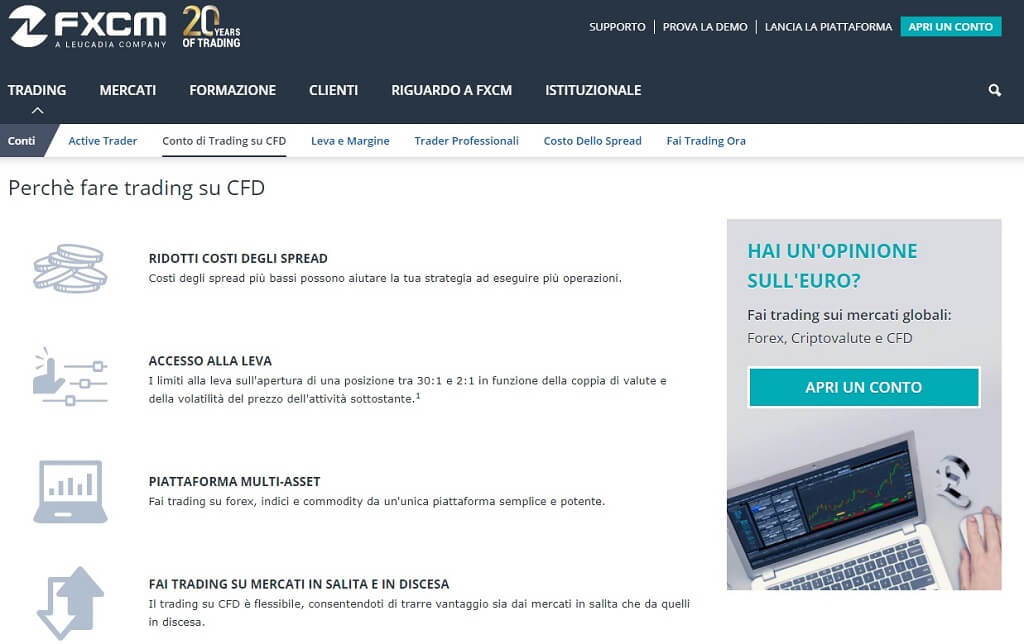 caratteristiche del trading di cfd con fxcm
