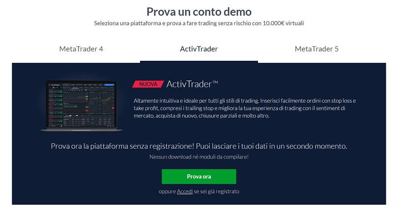 conto demo di activtrades