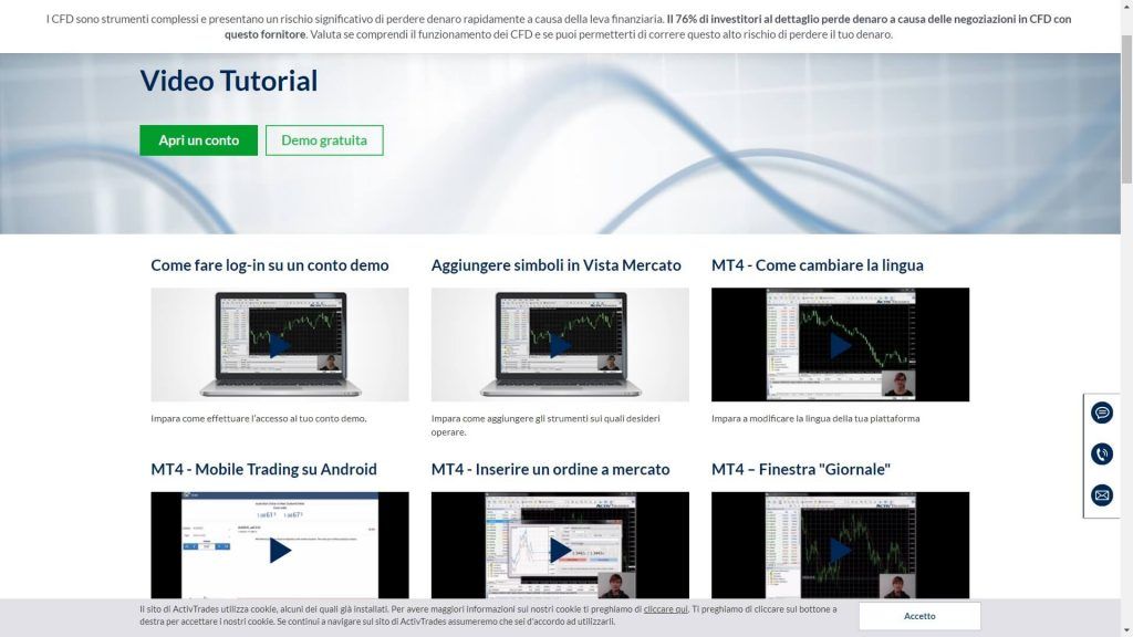 video tutorial di activtrades