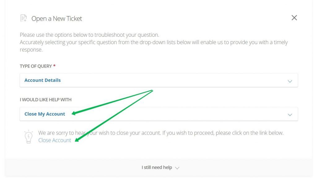 come cancellare account eToro procedura