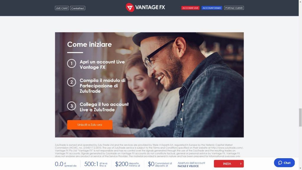 conto zulutrade con vantage fx