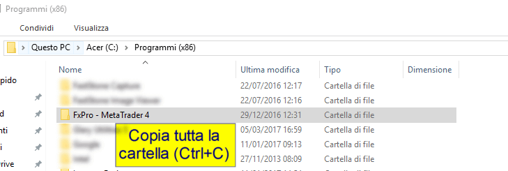 copia cartella mt4