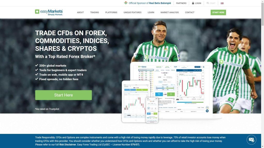 homepage principale di easymarkets