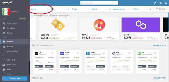 Come filtrare tutte le azioni disponibili su eToro