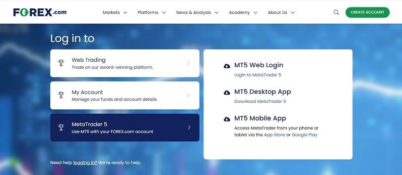forex.com scelta della piattaforma per il conto demo