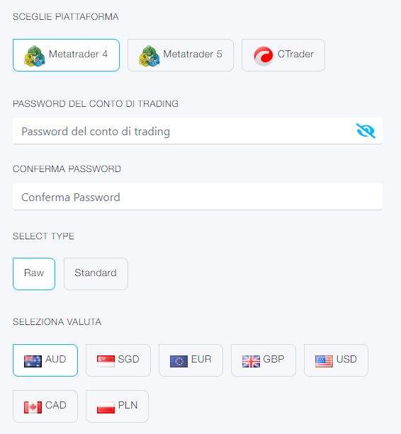 seconda parte della registrazione del conto demo di fp markets
