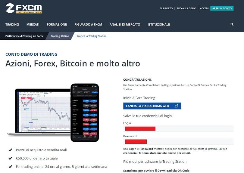 fxcm dati di accesso al demo