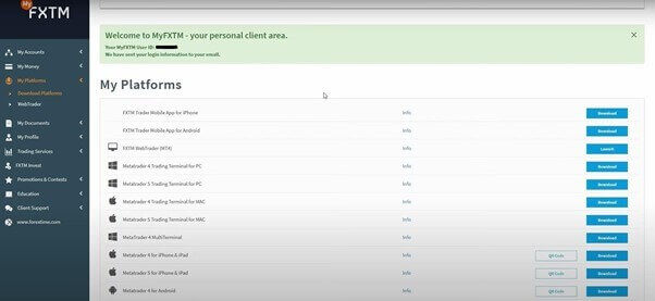 Le piattaforme di FXTm disponibili per il tuo conto demo