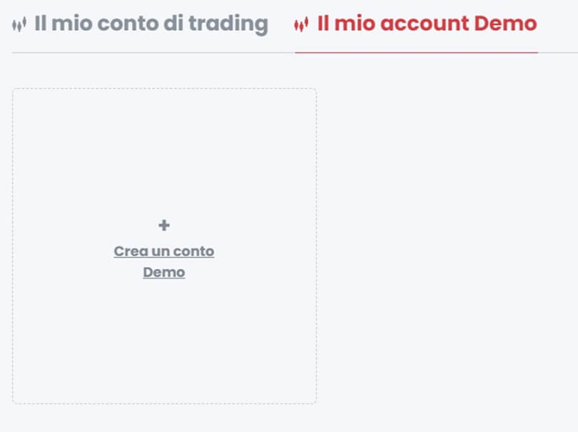 Dashboard del tuo conto di trading HYCM per la creazione del tuo conto demo