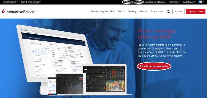 Apri il tuo conto demo dalla homepage del sito di Interactive Brokers
