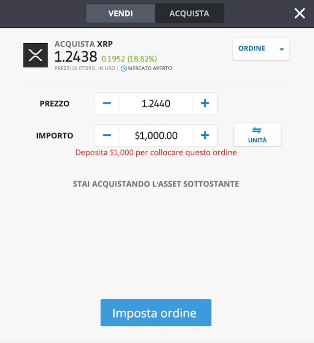 investi ripple con etoro