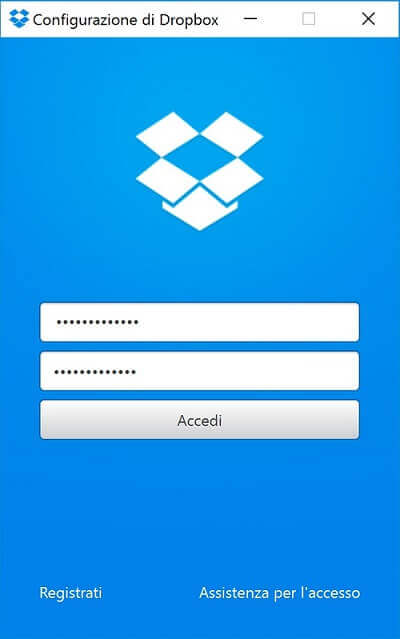 login dropbox ita