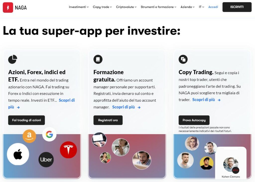 La app di trading di Naga
