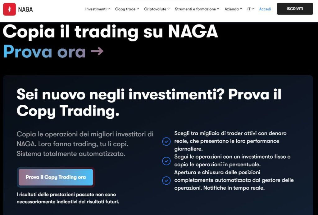 Il copy trading di Naga