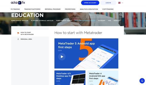 Impara a usare la MetaTrader di OctaFX