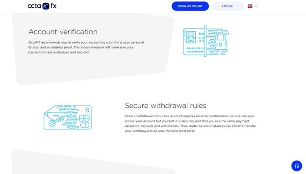 La sicurezza sui prelievi di OctaFX