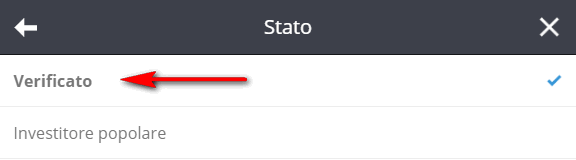 ricerca trader eToro filtro 2