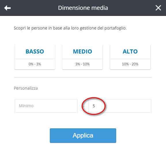 icerca trader etoro filtro 6