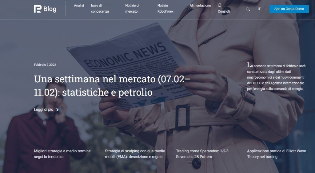 Il blog gestito da Roboforex