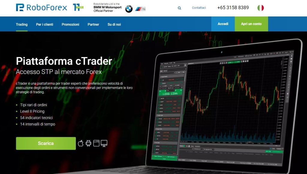 Piattaforma cTrader di Roboforex