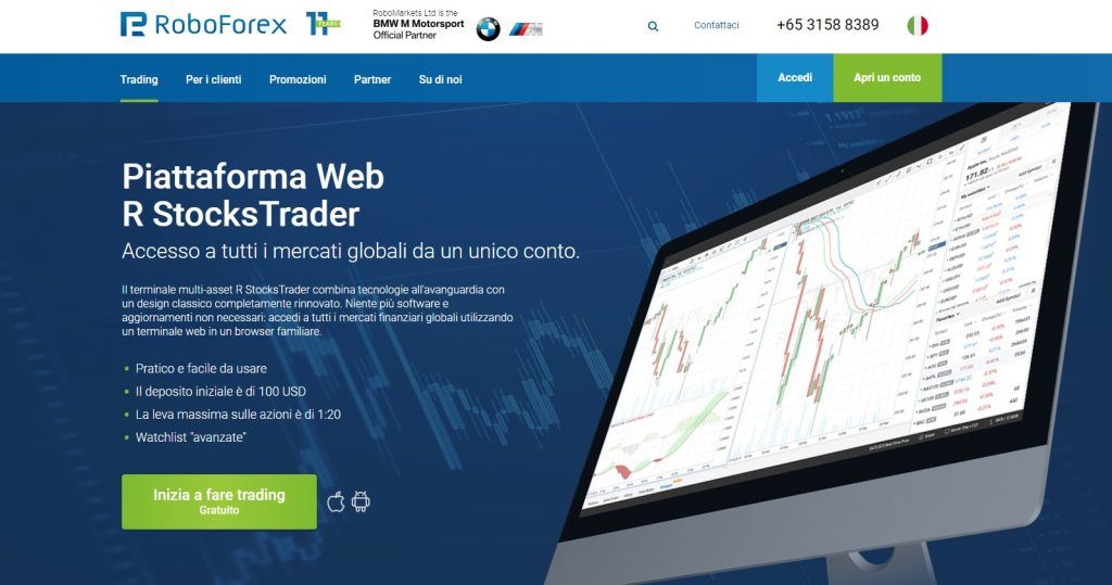 Piattaforma R StockTrader di Roboforex
