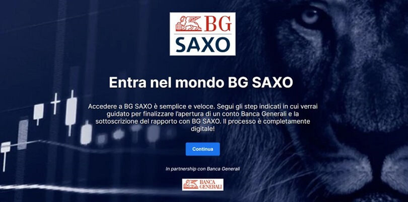 Schermata principale del sito di Saxo per aprire un conto demo