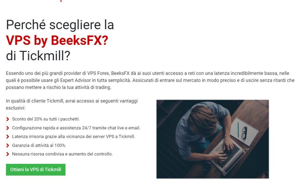 La VPS offerta da Tickmill