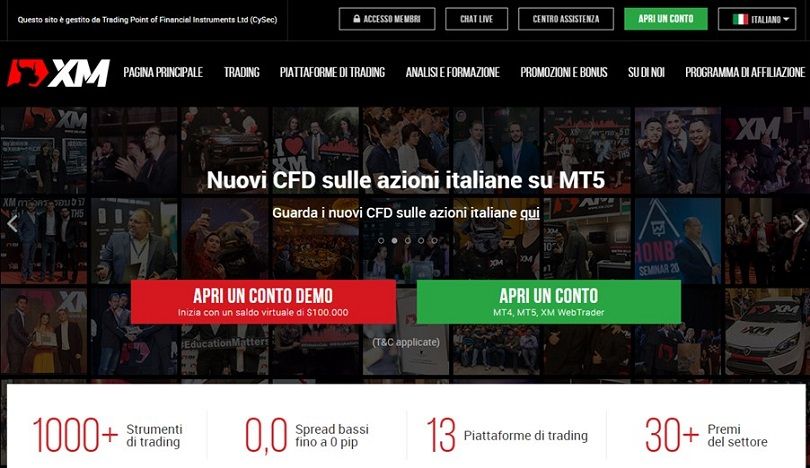 Apri il tuo conto demo XTB dalla homepage