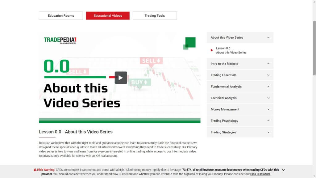 Sezione dedicata ai video tutorial di XM
