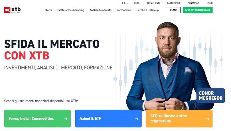 Apri il conto demo dalla homepage di XTB