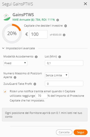 zulutrade finestra collegamento trader