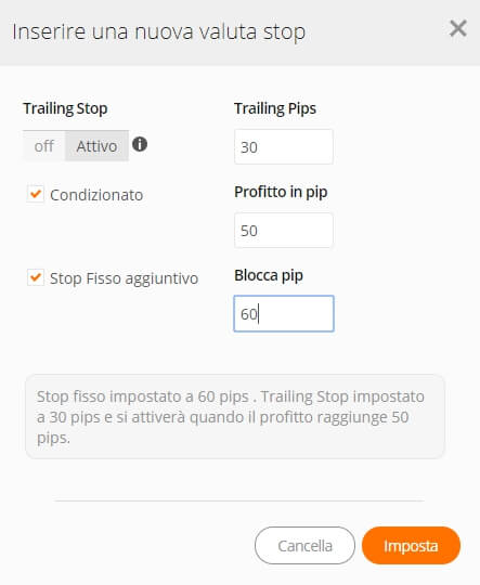 zulutrade trailing pip stop fisso